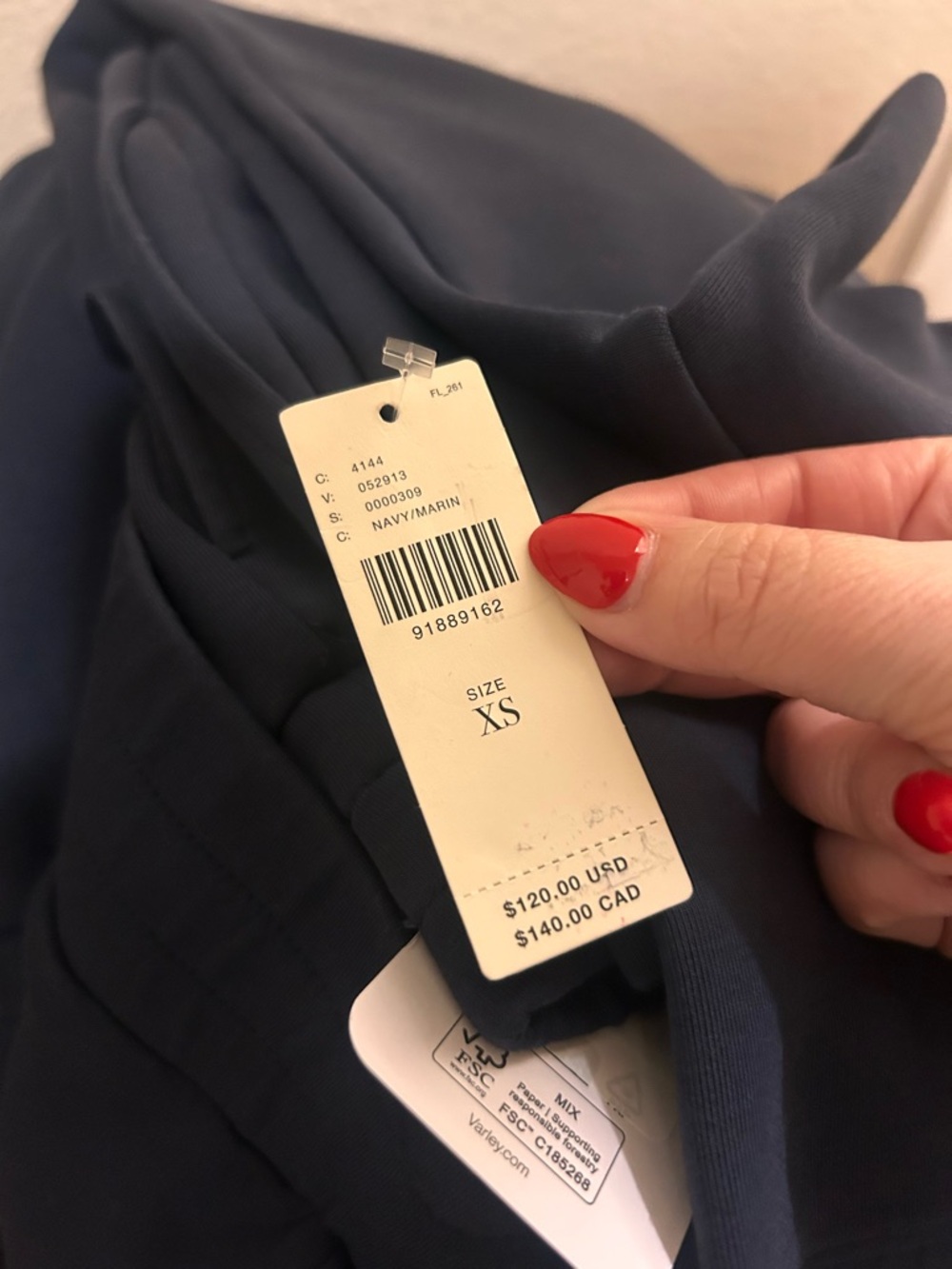 NWT Varley The Slim Cuff Pants 25” Navy - Picture 5 of 5